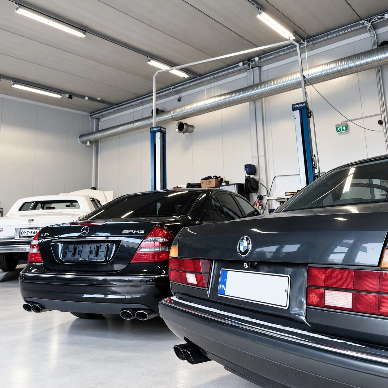 Autoja huollossa IVERAn korjaamolla